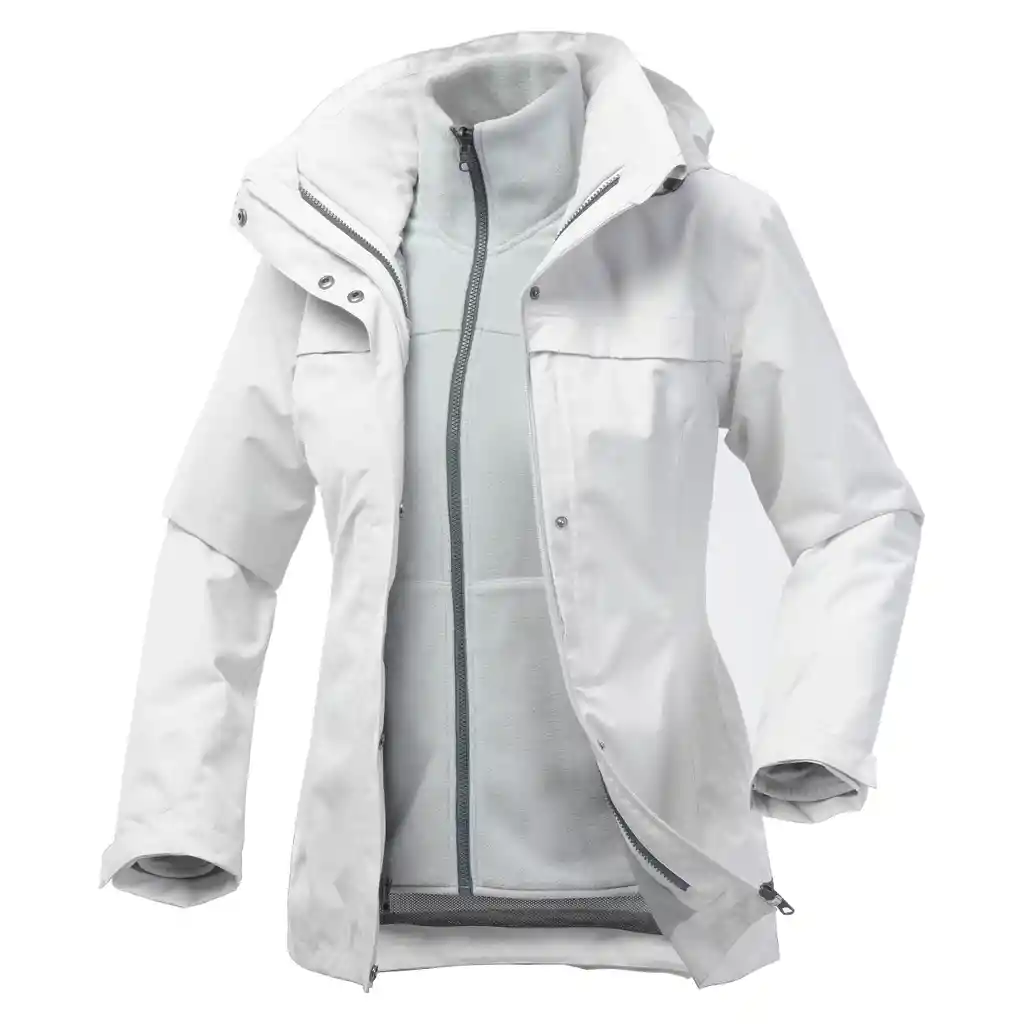 Chaqueta 3en1 Impermeable Trekking Viaje - Travel 100 0 C - Mujer