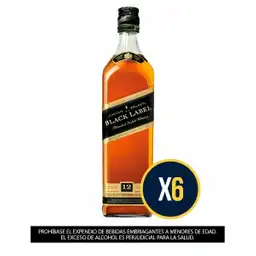 Pack X6 Whisky Johnnie Walker Black Label 700ml