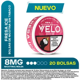 VELO Bolsas de Nicotina Fresa Ice 8MG