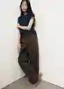 Pantalón Clare1 Marrón Talla 36 Mujer Mango