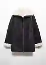 Abrigo Rulo Negro Talla M Mujer Mango