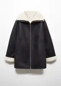 Abrigo Rulo Negro Talla M Mujer Mango