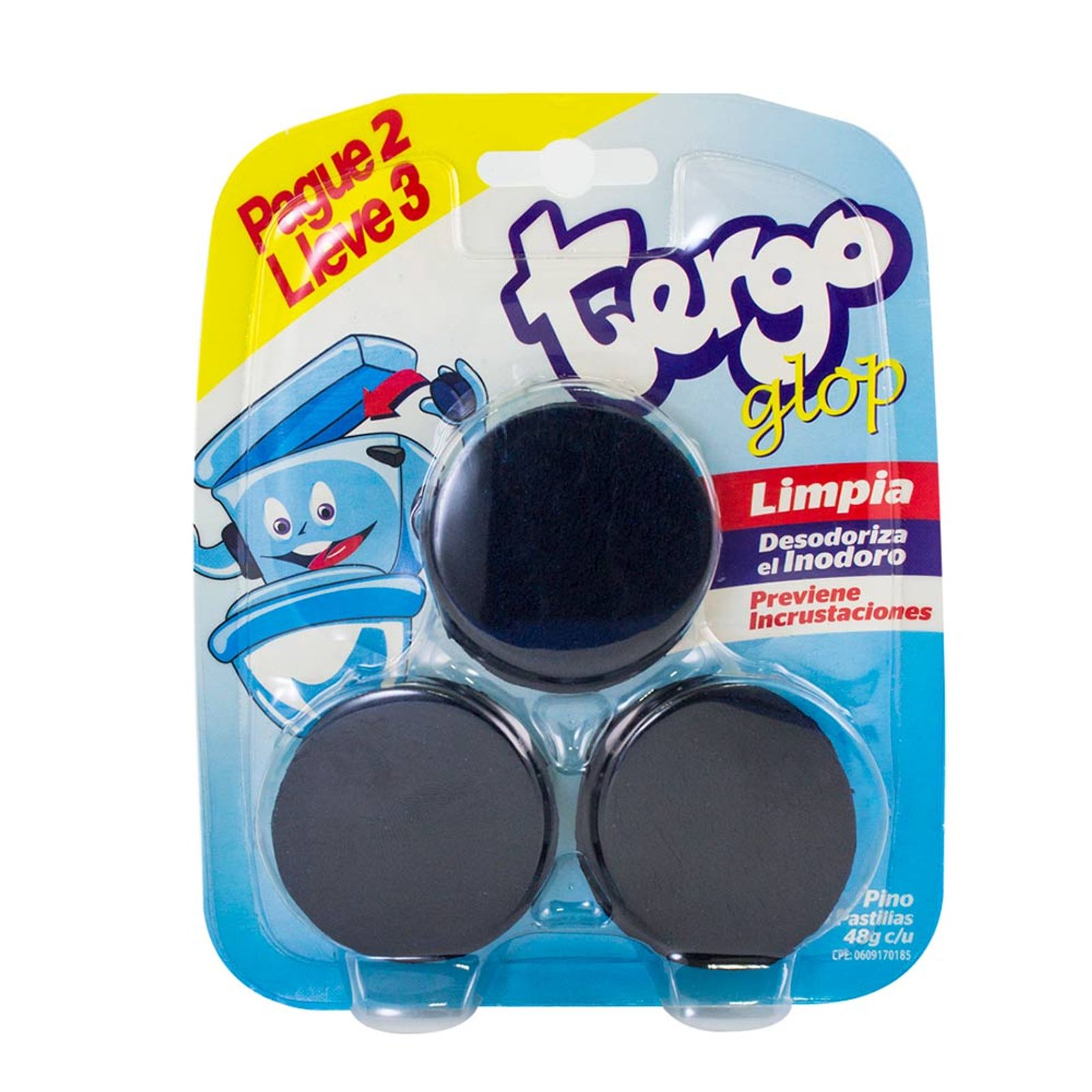 Tergo Glop Pastillas para Inodoro Aroma a Pino 3 und