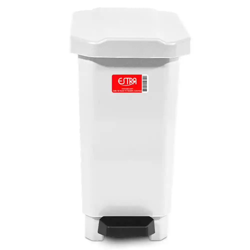 Papelera Pedal Blanco Estra