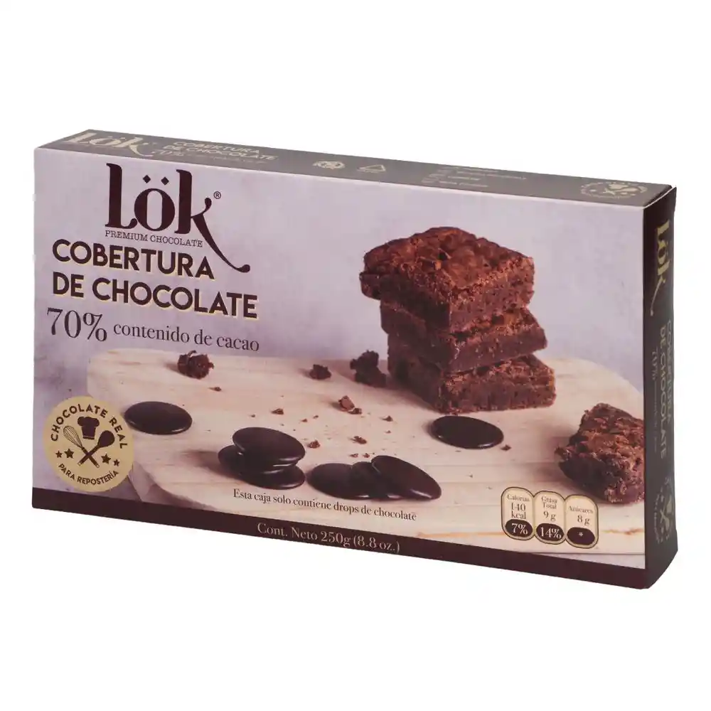 Lok Cobertura de Chocolate con 70% de Cacao