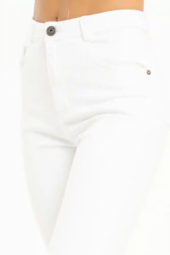 Jeans Mom Fit Blanco