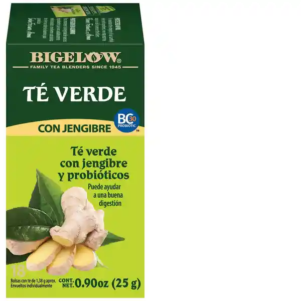 Bigelow té Verde Jengibre Probióticos 18