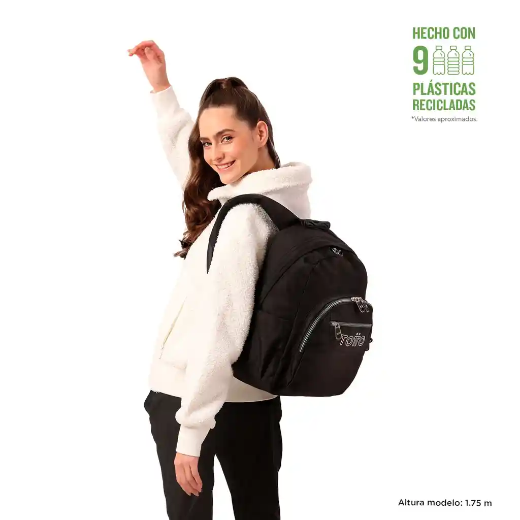 Morral Unisex Gommas Escolar Negro