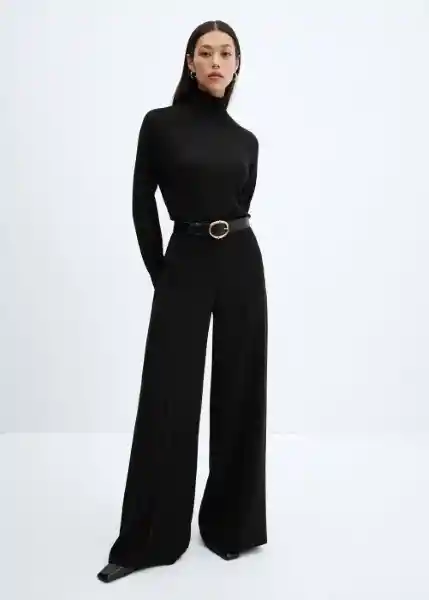 Pantalón Justo Negro Talla 44 Mujer Mango