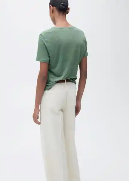 Camiseta Linito Verde Talla M Mujer Mango
