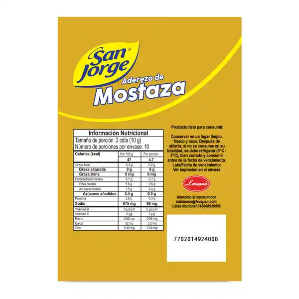 Aderezo de Mostaza San Jorge Doypack x 100gr