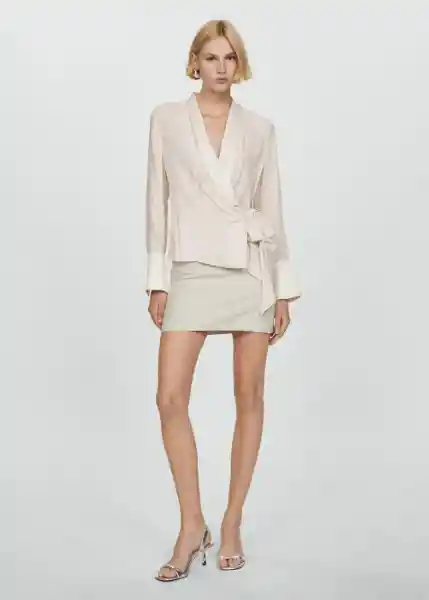 Blusa Rider Crudo Talla M Mujer Mango