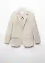 Blazer Americana Briones Beige Talla 24 Mujer Mango