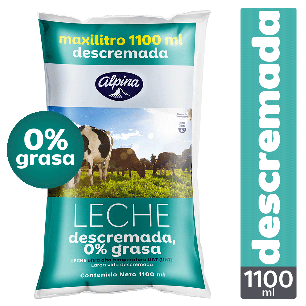 Alpina Leche Descremada Líquida 1100 ml
