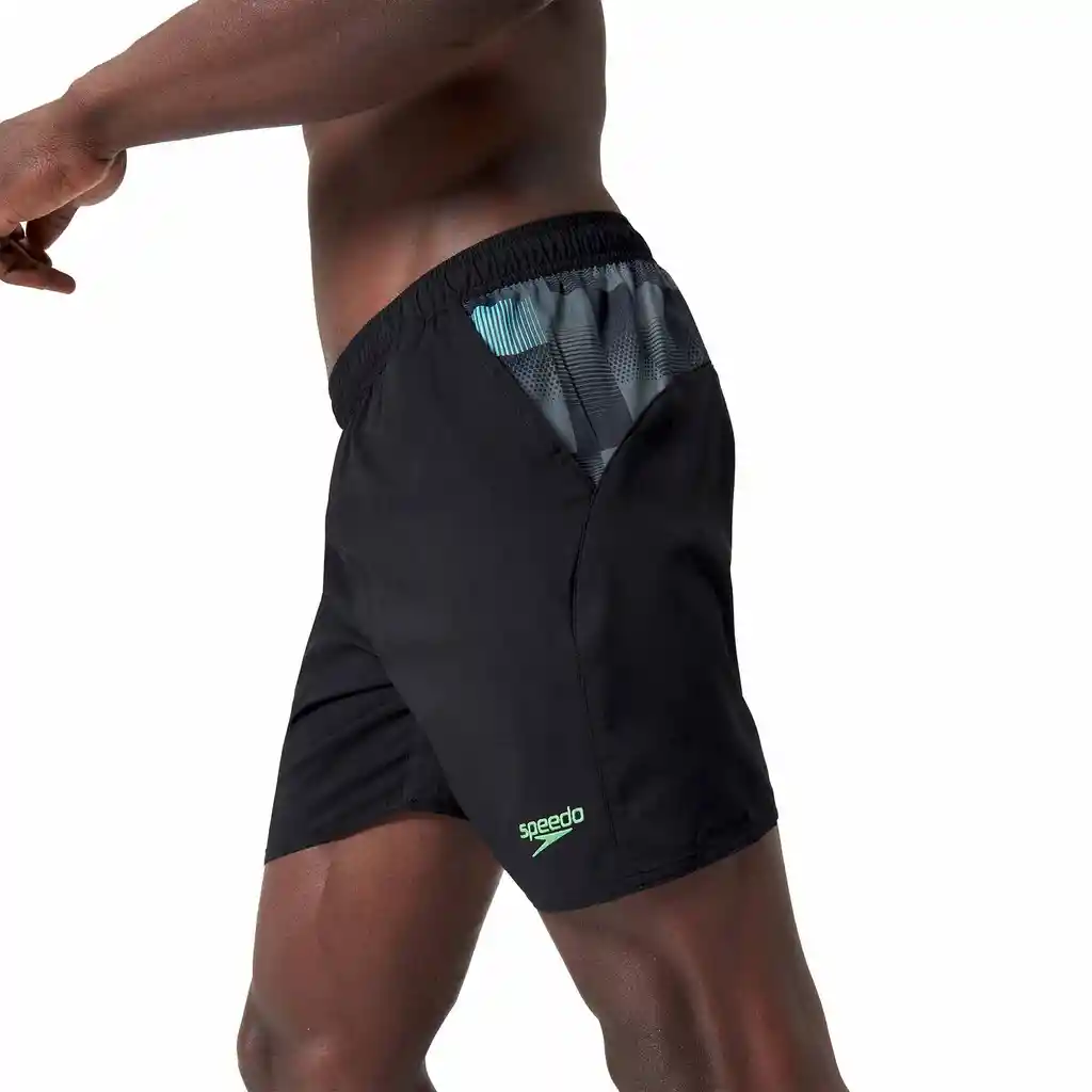 Pantaloneta Sport 2 Panel 16 Pulgadas Hombre Negro-m