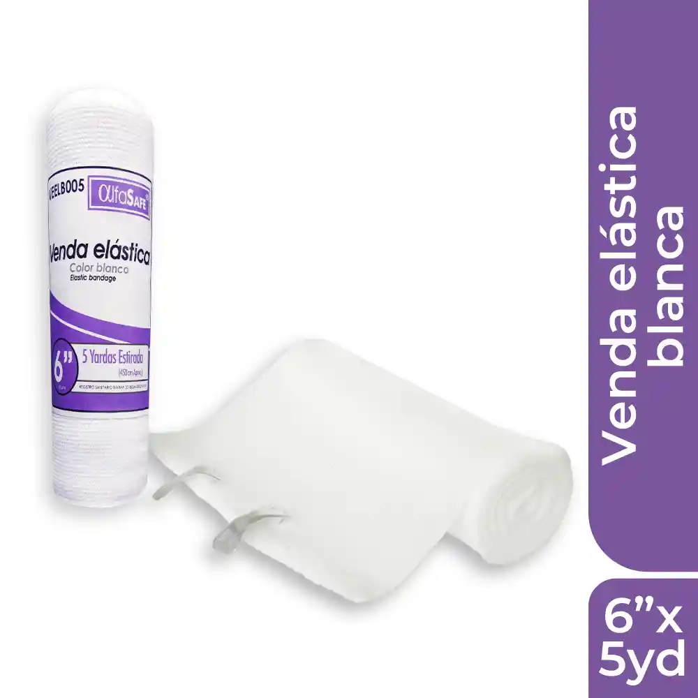 Venda Alfasafe Blanca Elastica 6 X 5yd