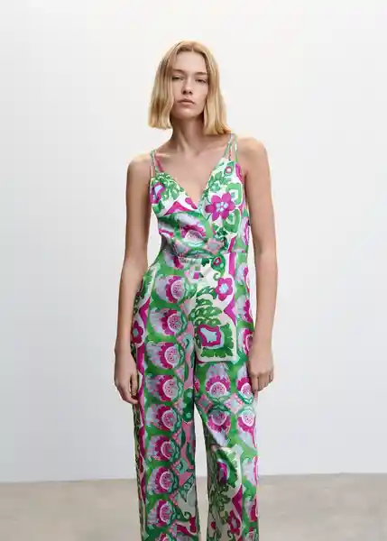 Enterizo Mono Sandy Verde Talla M Mujer Mango