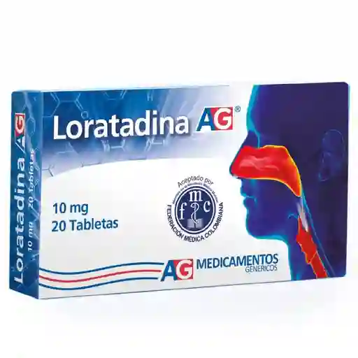 American Generics Loratadina Tabletas (10 mg) 20 Tabletas