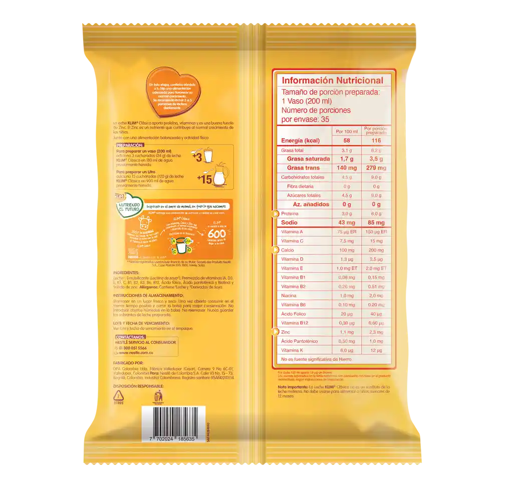 Leche en polvo KLIM Clásica x 840g