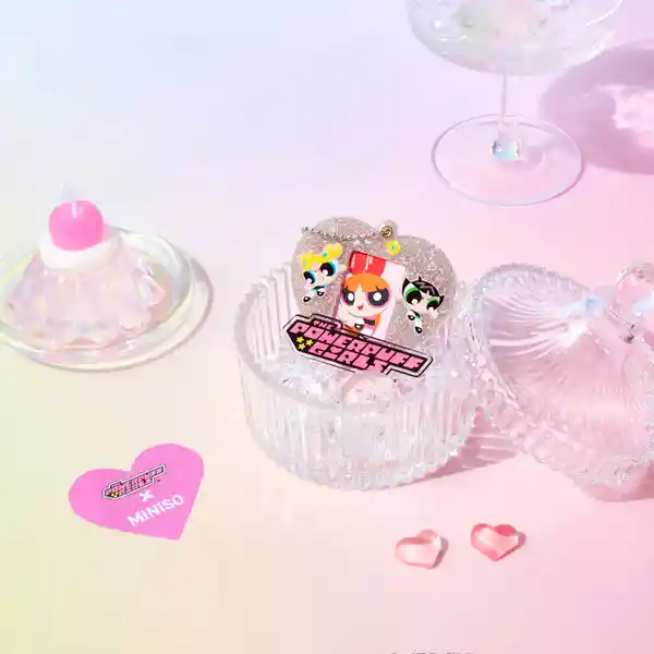 Llavero Corazón Serie Las Chicas Superpoderosas Plateado Miniso
