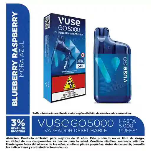 Vuse Go 5000 Vapeador Blue Raspberry 34 Mg/Ml
