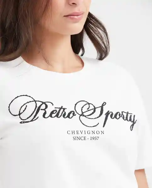 Camiseta Retro Sporty Graphic Tee Crudo Pristino T M Chevignon