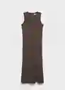 Vestido Cava Marrón Talla M Mujer Mango