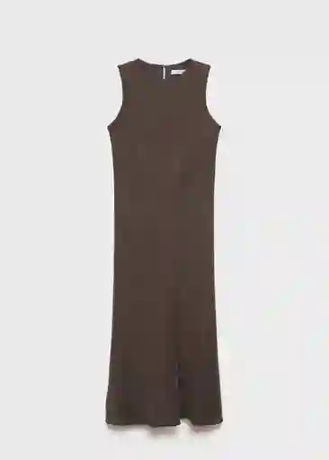 Vestido Cava Marrón Talla M Mujer Mango