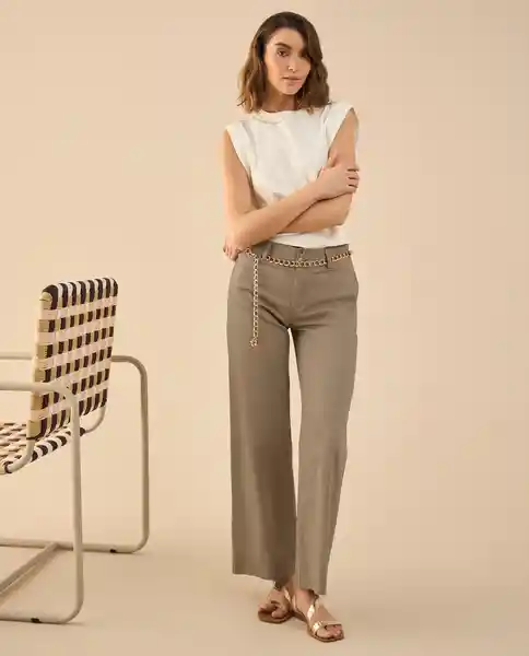 Pantalón Machiatto Café Claro Talla 12 432G006 Esprit