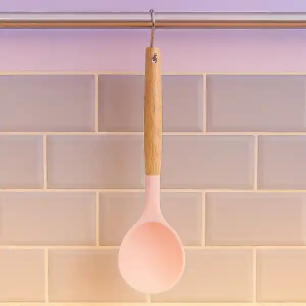 Cucharón de Sopa Pequeno en Silicona Rosa Miniso