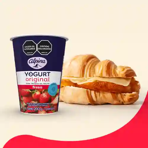 Sanduche de Huevo-queso y Yogurt Alpina