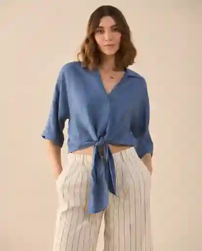 Camisa Azul Bahía Oscuro Talla M 611G026 Esprit