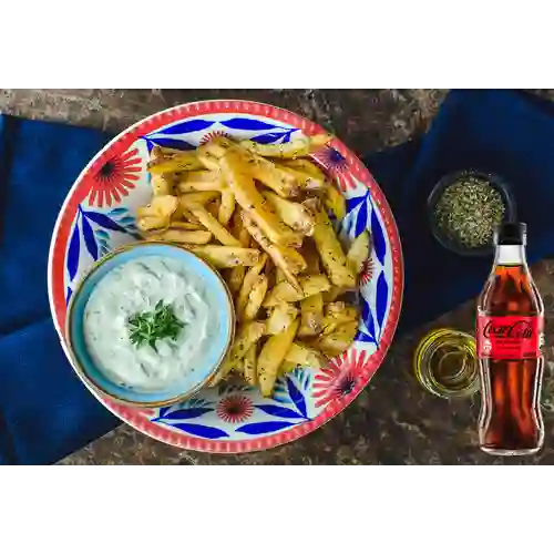 Combo Papas Griegas + Coca Cola Sin Azúcar 300ML