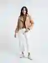 Chaqueta Rock Mujer Beige Ajonjolí Medio Talla M Naf-Naf 