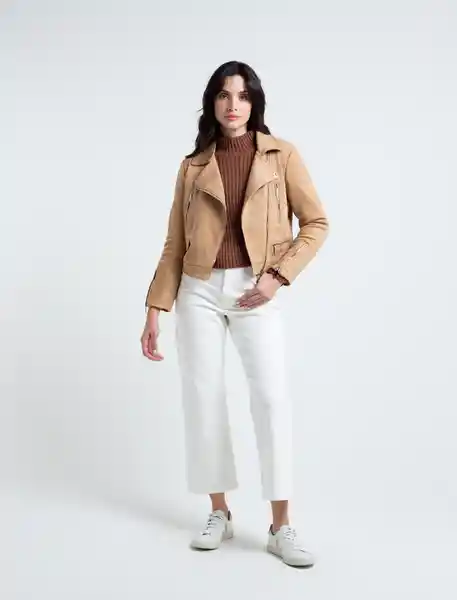 Chaqueta Rock Mujer Beige Ajonjolí Medio Talla M Naf-Naf 