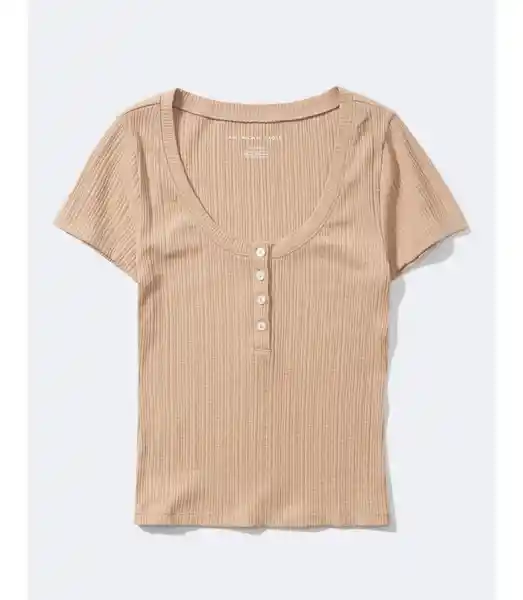 Camiseta Mujer Café Talla X-SMALL American Eagle