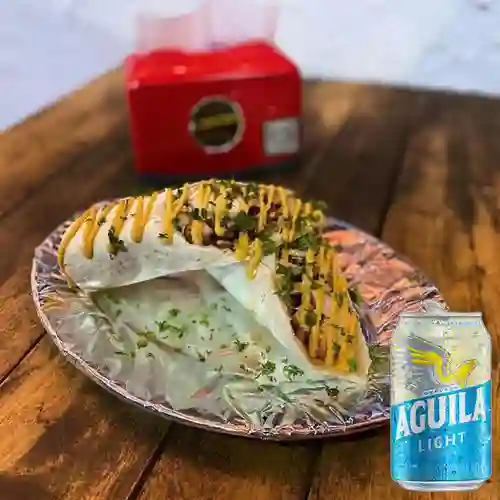 Combo Shawarma Mixto + Cerveza Aguila Light Lta 330ml