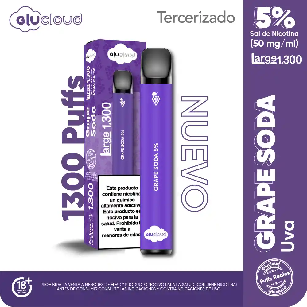 Glucloud Vapeador Grape Soda Large 1300