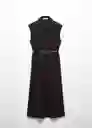 Vestido Casino Negro Talla M Mujer Mango