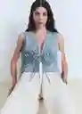 Top Siros Tejano Claro Talla M Mujer Mango