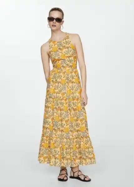 Vestido Yellow Amarillo Talla L Mujer Mango