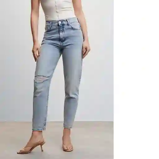 Jean Mom2000 Dirty Claro Talla 34 Mujer Mango