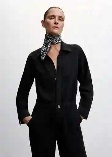 Enterizo Mono Carmela Tejano Negro Talla XL Mujer Mango