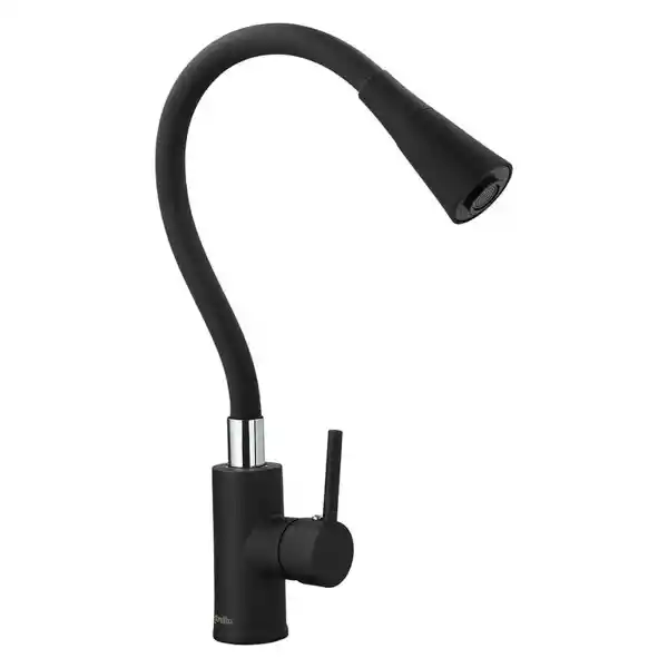 Stretto Monomando Lavaplatos Veletri Flessi Negro Mate