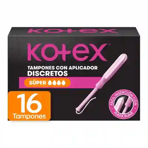 Tampones Kotex Super Con Aplicador 16 Und