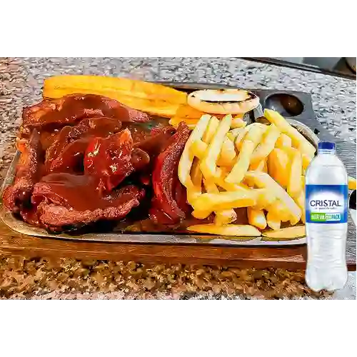 Combo Costillas BBQ + Cristal Sin Gas 600 ml