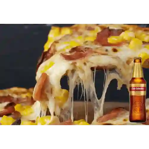 Combo Pizza Ranchera Personal + Club Col. Dorada 330ml
