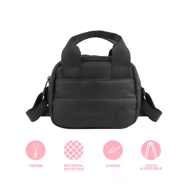 Bolso Crossbody Cuadrado Serie Mountain Negro Miniso