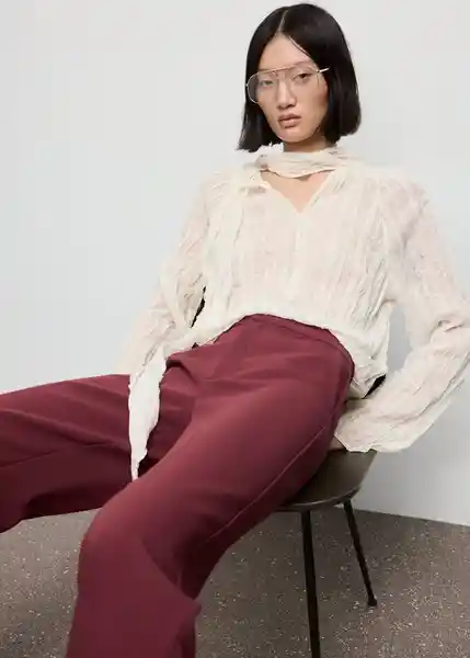 Pantalón Pol Granate Talla 40 Mujer Mango