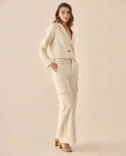 Pantalón Crudo Novia Claro Talla 12 433G021 Esprit